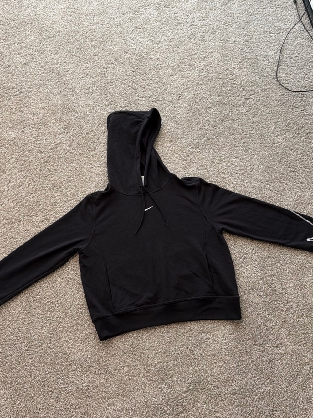 Nike Black Hoodie with White Swoosh Accent